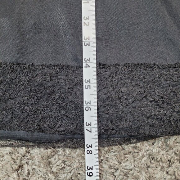 Vintage Munsingwear Size M 38 Black Sexy Lace Full Dress Slip Silky Satin - Picture 7 of 7